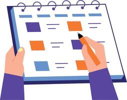 A flat style illustration of scheduling tasks vector