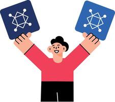 A flat style illustration showing framework approach vector