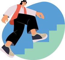 Flat style illustration showing business progress vector