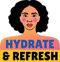A flat style sticker of a character showing hydrate face vector