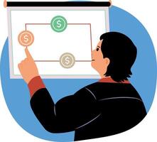 An illustration of an investment strategy designed in flat style vector