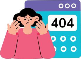 Flat style illustration depicting a digital error situation vector