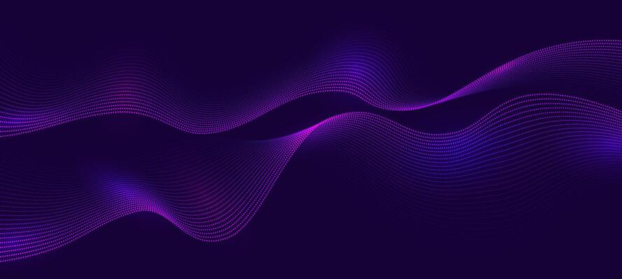 Wave tech background. Abstract dot line tech design, Futuristic halftone wavy curves, dotted modern dynamic gradient elements. science technology wallpaper