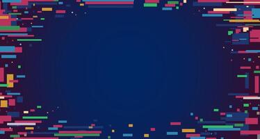 Digital noise background. game glitch screen frame with pixel distortion texture, retro TV with data error cyberpunk glitch effect and signal loss. pixelated banner vector