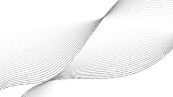 Dot wave background. Line curve pattern, black and white wavy dynamic flowing particles backdrop, abstract halftone gradient wallpaper design. illustration vector