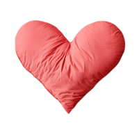 Soft Red Heart Pillow Isolated On Transparent Background For Romantic And Decorative Use png