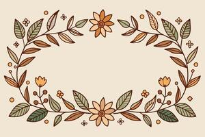 Elegant Floral Frame with Leaves and Flowers for Creative Designs vector