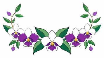 Elegant floral arrangement with orchids and leaves for design purposes vector
