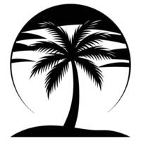 a lone palm tree with its long leaves stretching u vector