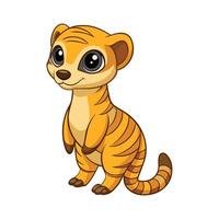 playful meerkat standing tall with sharp features vector