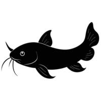 the silhouette of a catfish with its wide whiskers vector