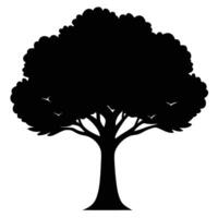 a tree with a thick trunk and wide canopy its sil vector