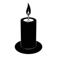 a single candle with a flickering flame in the dark vector