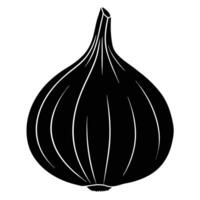 a garlic bulb with its cloves slightly separated vector