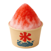 Strawberry Shaved Ice with Creamy Milk Topping png