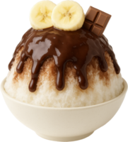 Choco Banana Kakigori Japanese Shaved Ice Dessert png