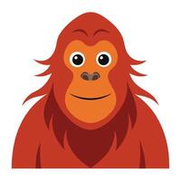 close up of a wise and dignified orangutan vector