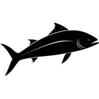 the silhouette of a mahi mahi with its curved dorsal fin vector