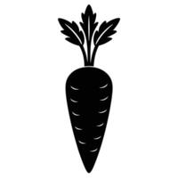 a carrot with its leafy green top still attached vector
