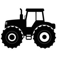 a silhouette of a large tractor with oversized wheels vector
