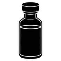 a silhouette of a small vial for vaccine administration vector