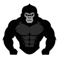 strong and muscular gorilla with realistic fur and powerful stance vector