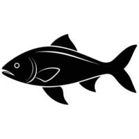 the silhouette of a redfish with a curved sleek body vector