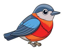 a soft watercolor of a red breasted nuthatch with its colorful feathers vector