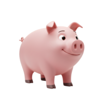 Charming cartoon pig illustration with a transparent background, suitable for a variety of creative projects png