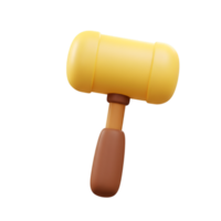 3D Rendered Gavel Isolated on Transparent Background for Legal Concepts png