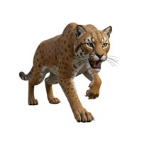 Captivating clouded leopard portrait with transparent background showcasing its striking fur png