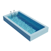 3D Rendering of a Rectangular Swimming Pool with Ladder on Transparent Background png
