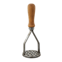 A rustic potato masher with a wooden handle Isolated on Transparent Background png
