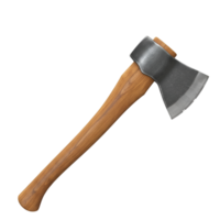 Axe with a wooden handle isolated on a transparent background, a versatile tool png