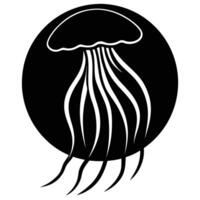 the graceful silhouette of a jellyfish floating in the water vector