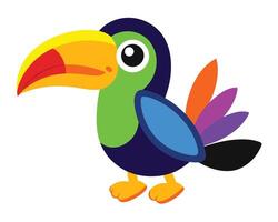 a vivid watercolor of a toucan with its large colorful beak vector