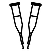 a pair of crutches standing side by side vector