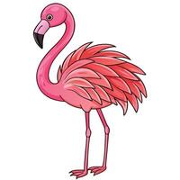 a watercolor of a flamingo standing tall with pink feathers vector