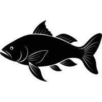 the silhouette of a large slow moving carp fish vector