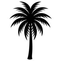 a rounded palm tree silhouette with an arched trun vector