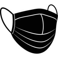 a surgical mask worn over a face with ear loops visible vector