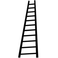 a tall leaning ladder silhouette with evenly spaced steps vector