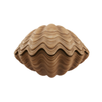 Detailed rendering of a clam shell with wavy patterns isolated on a transparent background png