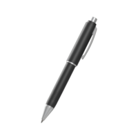 Elegant black and silver pen floating on a transparent background, perfect for design assets png