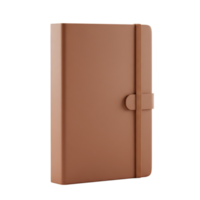 Elegant Brown Notebook Mockup with Elastic Band and Transparent Background png