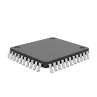 Detailed microchip rendering on transparent backdrop for professional use png