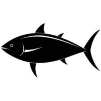 the silhouette of a large tuna with streamlined body vector