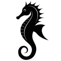 the elegant silhouette of a seahorse with a curled tail vector