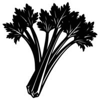 a bundle of celery stalks with long fibrous stems vector