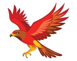 a red tailed hawk soaring high with its broad wings vector